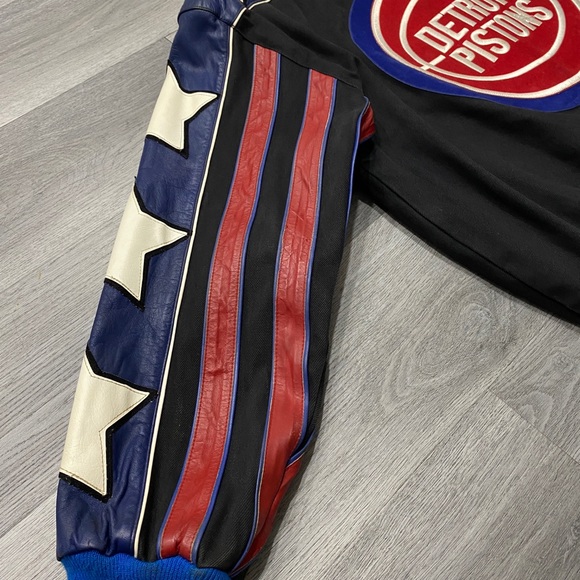 JEFF HAMILTON DETROIT PISTONS LEATHER JACKET LARGE - Picture 8 of 14